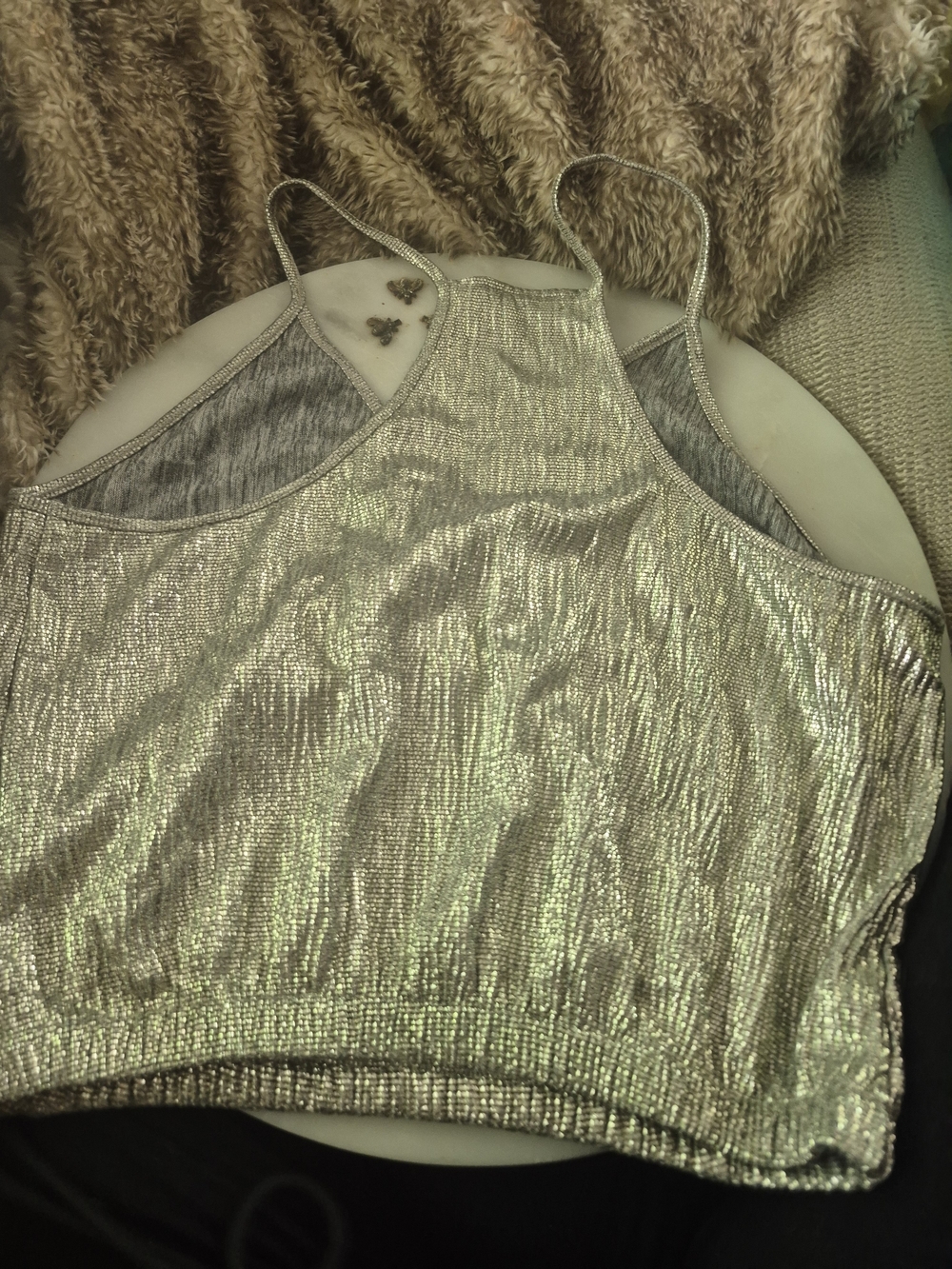 Zara Shimmery Gold Wrap Cami Size Small Like New - Picture 6 of 6